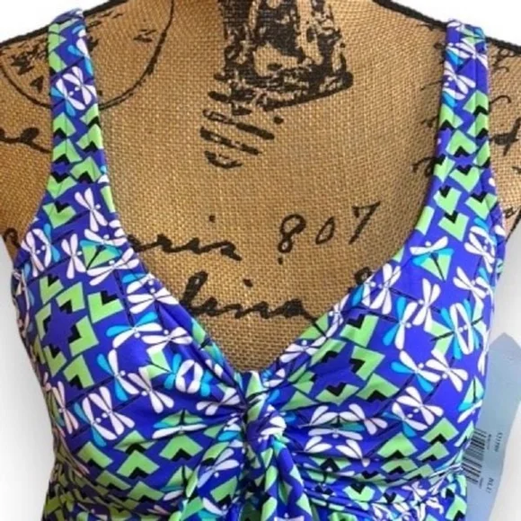 Penbrooke Swimsuits Tummy Control Size 16 Purple, Green, Black & White - Picture 4 of 10